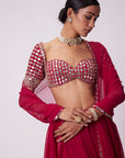 Crimson Red Lehenga Pant Set