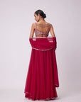 Crimson Red Lehenga Pant Set