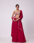 Crimson Red Lehenga Pant Set