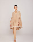 Beige Asymmetrical Cape Set