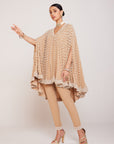 Beige Asymmetrical Cape Set