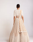Beige Chandelier Pearl Lehenga Set