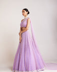 Lilac One Shoulder Lehenga Set