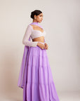 Lilac Pearl Drop Sharara Set