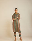Mud Green Straight Kurta Pant Set