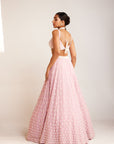 Powder Pink Flower Lehenga Set