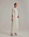 Off White Pearl Drop Kaftaan Set