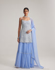 Dew Blue Kurta And Sharara Set