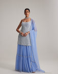 Dew Blue Kurta And Sharara Set