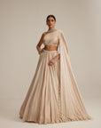 Light Beige Satin Lehenga Set