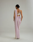 Lavender Draped Saree Set