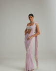 Lavender Draped Saree Set