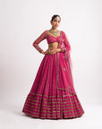 Deep Coral Single Tier Lehenga Set