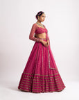 Deep Coral Single Tier Lehenga Set