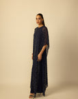 Deep Blue Silver Drop Kaftan