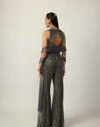 Metallic Grey Sharara Pant Set