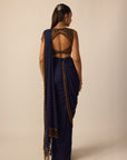 Deep Blue Georgette Tassel Saree