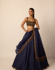 Deep Blue Tassel Dupatta Lehenga Set