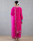 Pink Leheriya Chintz Kurta And Pants Set