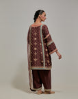 Brown Gota & Marrori Work Kurta Set