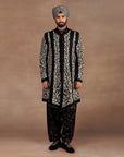 Black - Ivory Sherwani Set
