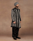 Black - Ivory Sherwani Set
