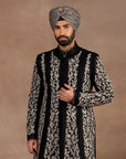 Black - Ivory Sherwani Set