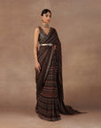 Black - Multihued Saree Set