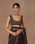 Black - Multihued Saree Set