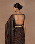 Black - Multihued Saree Set