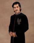 Black Velvet Sherwani Set