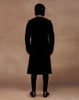 Black Velvet Sherwani Set