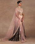 Blush Pink - Black Ombre Sharara Set