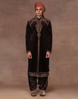 Brown Velvet Sherwani Set | East