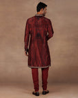 Burgundy Jamawar Kurta Set | East