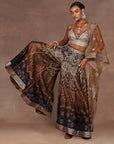 Chocolate Brown Ombre Sharara Set