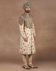 Creme Ivory - Gold Sherwani Set