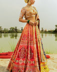 Pink & Red Banno Lehenga Set