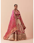 Ecru Chintz Lehenga Set With A Bandhani Dupatta