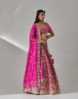Fuschia Zari Embroidered Lehenga Set