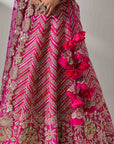 Fuschia Zari Embroidered Lehenga Set