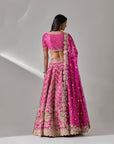 Fuschia Zari Embroidered Lehenga Set