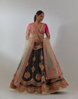 Black Bandhani Gota & Marrori Work Lehenga Set