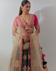 Black Bandhani Gota & Marrori Work Lehenga Set