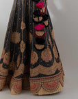 Black Bandhani Gota & Marrori Work Lehenga Set