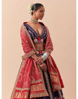 Blue Marori Work Lehenga Set With A Bandhani Dupatta