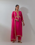 Fuchsia Pink Gota & Marrori Work Kurta Set VI
