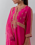 Fuchsia Pink Gota & Marrori Work Kurta Set VI