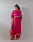 Fuchsia Pink Gota & Marrori Work Kurta Set VI