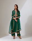 Emerald Kurta With Pants And A Dupatta